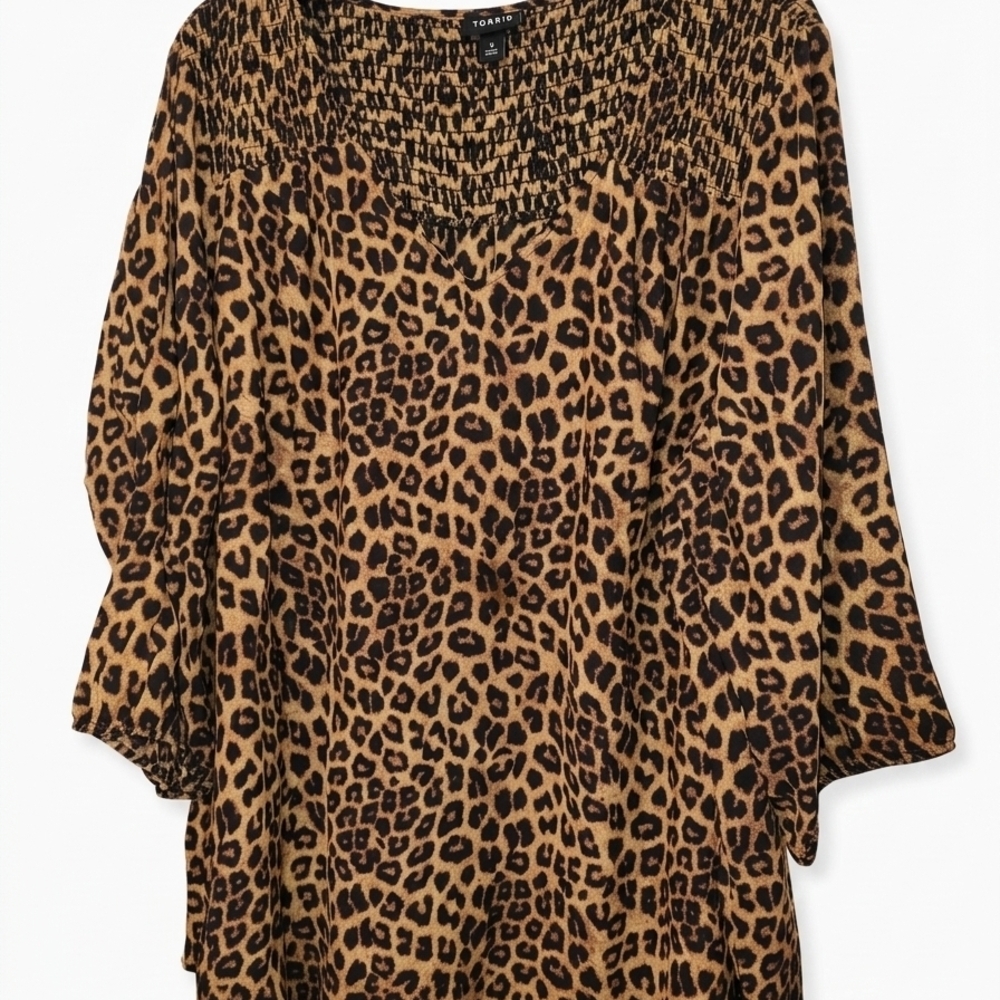 3x Plus Size V-neck Torrid Animal Print Blouse top Shirt